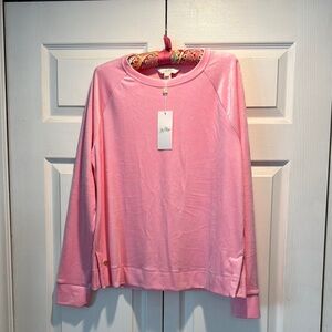 NWT Lilly Pulitzer Ciana Velour Top in Conch Shell Pink L